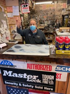 Noel behind the counter › Rappaport Lock This image depicts one of the Locksmith Near Me in Rockland County